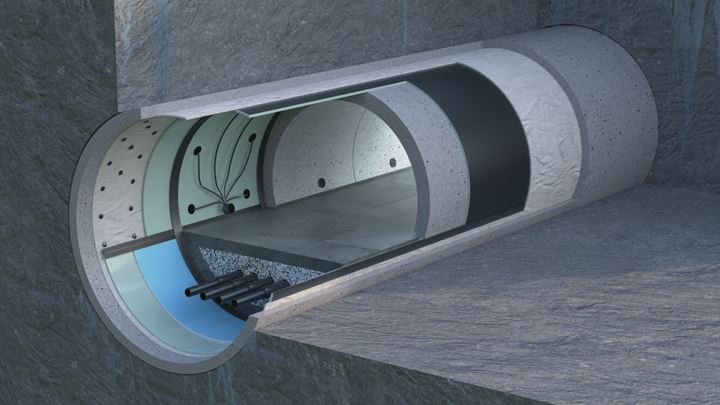 Jedno/dvojvrstvový bariérový systém - podstropný tunel
