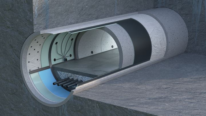 Jedno/dvojvrstvový bariérový systém - podstropný tunel